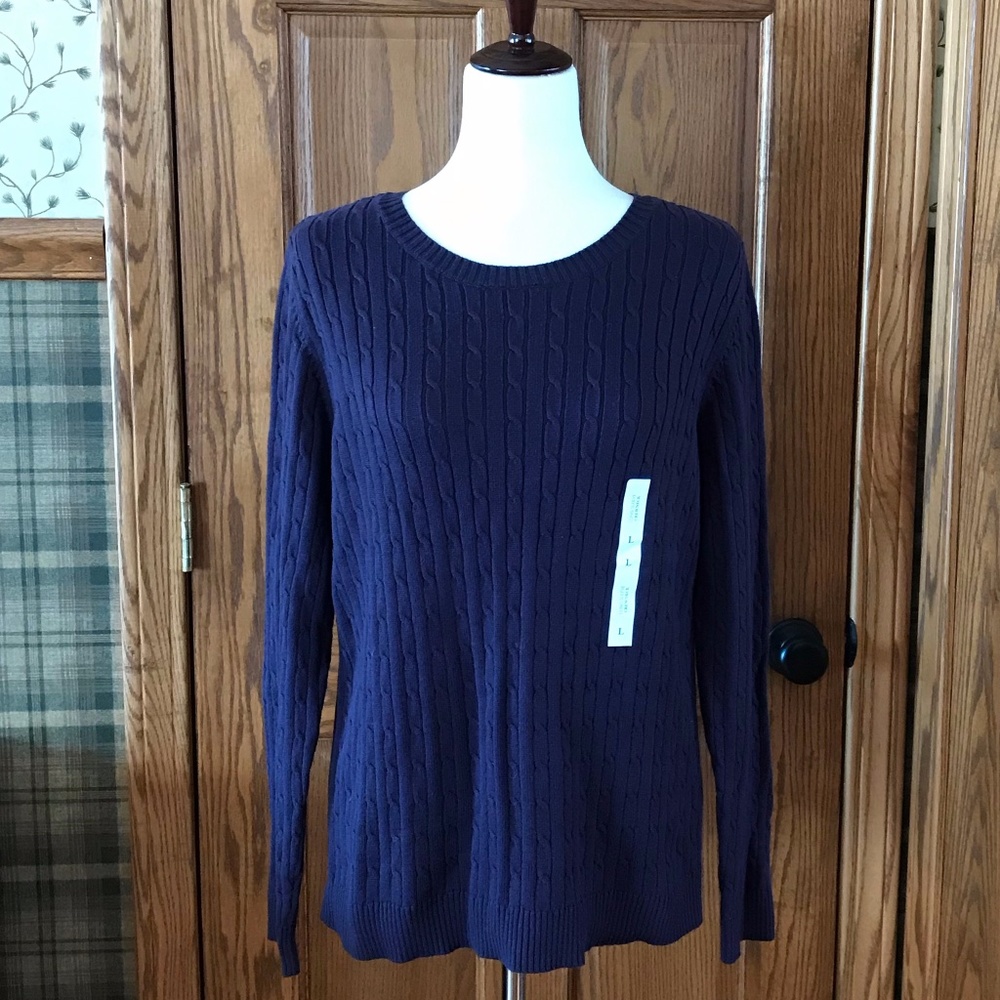 NWT Croft & Barrow Women's Cable Sweater - Size L